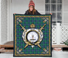 Shaw Ancient Tartan Crest Premium Quilt - Celtic Thistle Style