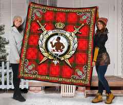 Darroch (Gourock) Tartan Crest Premium Quilt - Celtic Thistle Style
