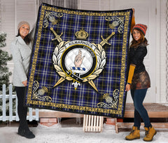 Kilmarnock Tartan Crest Premium Quilt - Celtic Thistle Style