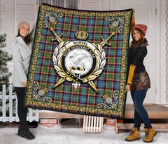Norvel (or Norvill) Tartan Crest Premium Quilt - Celtic Thistle Style