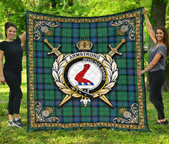 Armstrong Ancient Tartan Crest Premium Quilt - Celtic Thistle Style