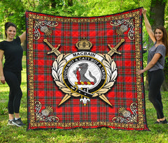 MacBain Tartan Crest Premium Quilt - Celtic Thistle Style