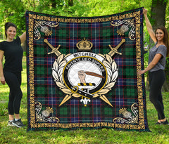 Mitchell Modern Tartan Crest Premium Quilt - Celtic Thistle Style