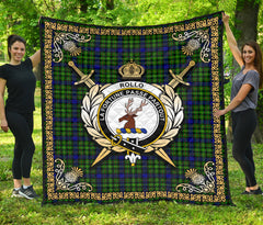 Rollo Modern Tartan Crest Premium Quilt - Celtic Thistle Style