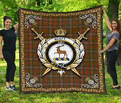 Scott Brown Modern Tartan Crest Premium Quilt - Celtic Thistle Style