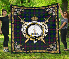 Shaw Modern Tartan Crest Premium Quilt - Celtic Thistle Style