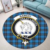 Ramsay Blue Ancient Tartan Crest Round Rug
