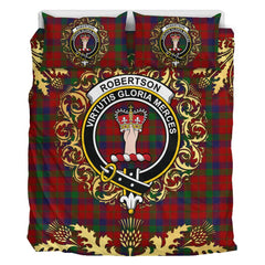 Robertson 02 Tartan Crest Bedding Set - Golden Thistle Style