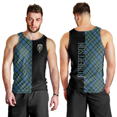 Robertson Hunting Ancient Tartan Crest Men's Tank Top - Cross Style