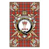 Robertson Weathered Tartan Crest Black Garden Flag - Gold Thistle Style