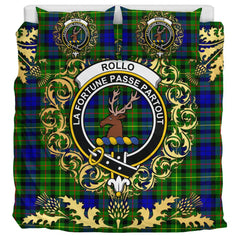 Rollo Modern Tartan Crest Bedding Set - Golden Thistle Style