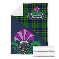 Rollo Tartan Crest Premium Blanket - Thistle Style