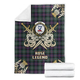 Rose Hunting Modern Tartan Gold Courage Symbol Blanket