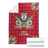 Rose Modern Tartan Gold Courage Symbol Blanket