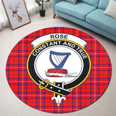 Rose Modern Tartan Crest Round Rug