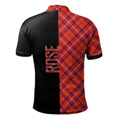 Rose Modern Tartan Polo Shirt Half of Me - Cross Style