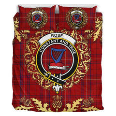 Rose of Kilravock Tartan Crest Bedding Set - Golden Thistle Style
