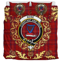 Rose of Kilravock Tartan Crest Bedding Set - Golden Thistle Style
