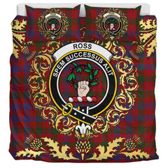 Ross 08 Tartan Crest Bedding Set - Golden Thistle Style