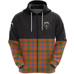 Ross Ancient Clan Half Of Tartan Zipper Hoodie