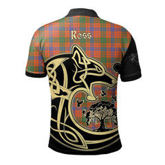 Ross Ancient Tartan Polo Shirt Viking Wolf