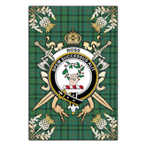 Ross Hunting Ancient Tartan Crest Black Garden Flag - Gold Thistle Style