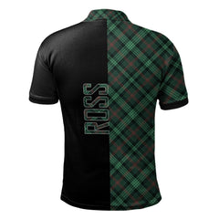 Ross Hunting Modern Tartan Polo Shirt Half of Me - Cross Style