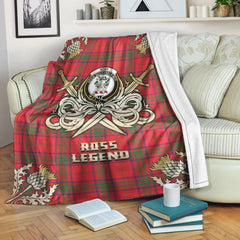 Ross Modern Tartan Gold Courage Symbol Blanket