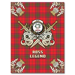 Ross Modern Tartan Gold Courage Symbol Blanket