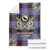Rutherford Tartan Gold Courage Symbol Blanket