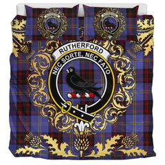 Rutherford Tartan Crest Bedding Set - Golden Thistle Style