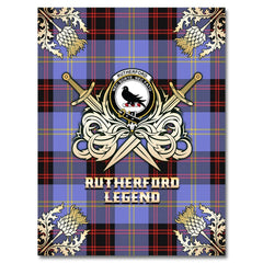 Rutherford Tartan Gold Courage Symbol Blanket