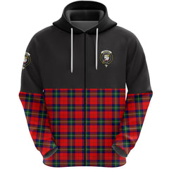 Ruthven Modern Clan Half Of Tartan Zipper Hoodie