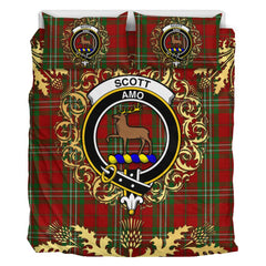 Scott 01 Tartan Crest Bedding Set - Golden Thistle Style