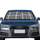 Scott Black White Modern Tartan Car Sun Shade - 2 Pieces
