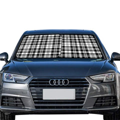 Scott Black White Modern Tartan Car Sun Shade - 2 Pieces
