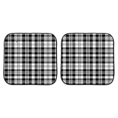 Scott Black White Modern Tartan Car Sun Shade - 2 Pieces