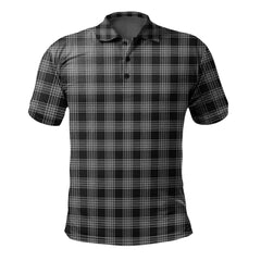 Scott Black and White Tartan Polo Shirt