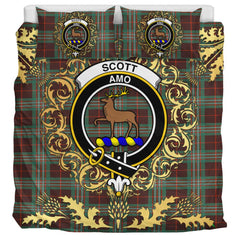 Scott Brown Ancient Tartan Crest Bedding Set - Golden Thistle Style