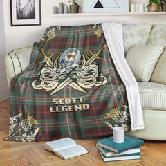 Scott Brown Ancient Tartan Gold Courage Symbol Blanket