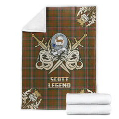 Scott Brown Modern Tartan Gold Courage Symbol Blanket