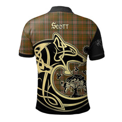 Scott Brown Modern Tartan Polo Shirt Viking Wolf