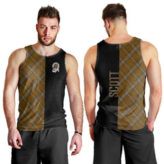 Scott Brown Modern Tartan Crest Men's Tank Top - Cross Style