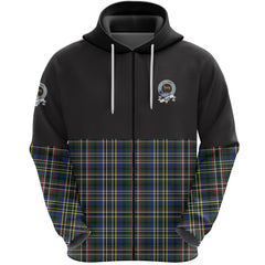 Scott Green Modern Clan Half Of Tartan Zipper Hoodie
