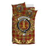 Scrymgeour Tartan Crest Bedding Set - Golden Thistle Style