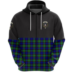 Sempill Modern Clan Half Of Tartan Zipper Hoodie
