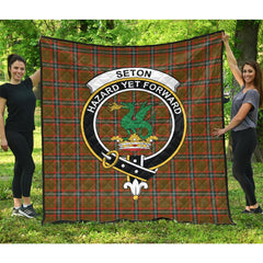 Seton Hunting Modern Tartan Crest Quilt