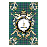 Shaw Ancient Tartan Crest Black Garden Flag - Gold Thistle Style