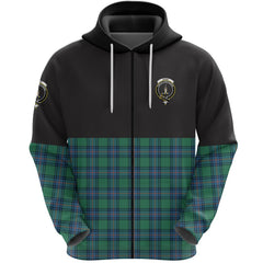 Shaw Ancient Clan Half Of Tartan Zipper Hoodie