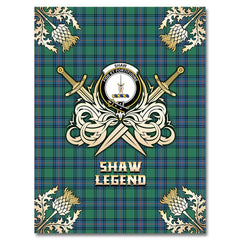 Shaw Ancient Tartan Gold Courage Symbol Blanket